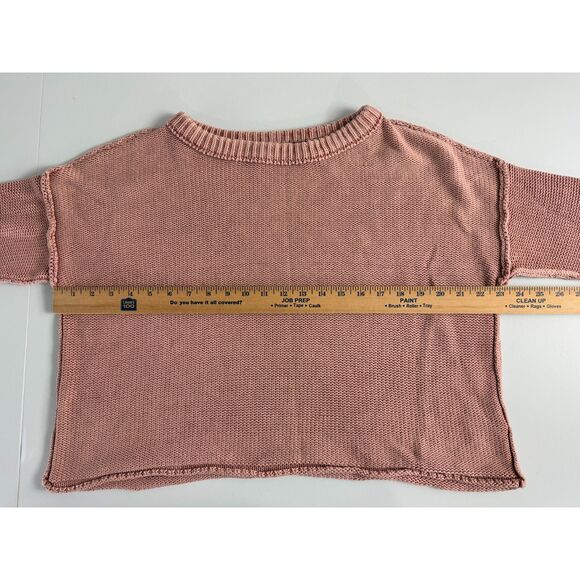 b.original by Shoe Fly Women's Pink Cropped Oversized Pullover Sweater Size S - Picture 6 of 10